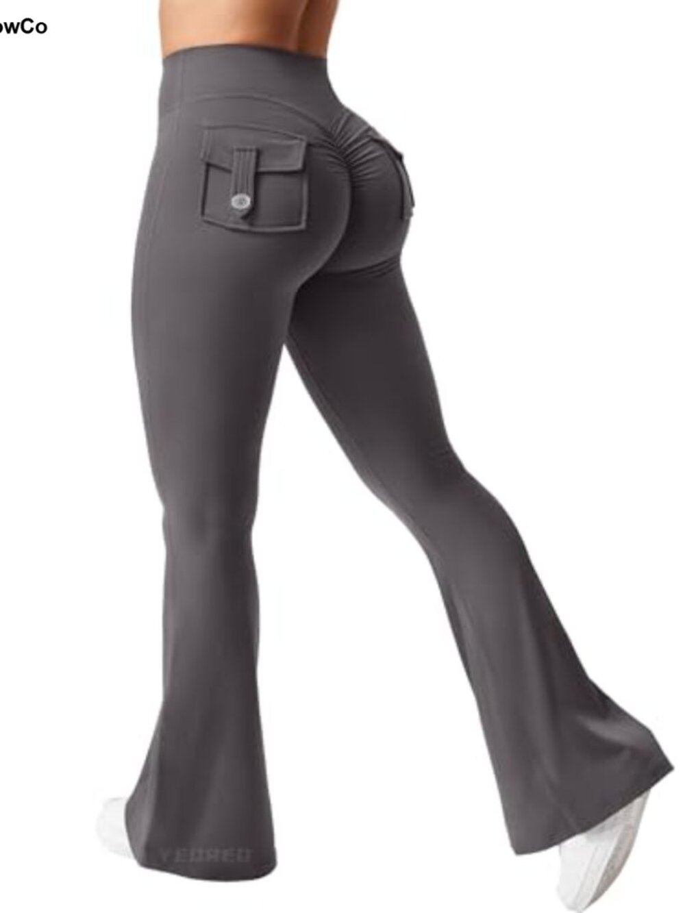 Flare Leggings with Pockets Scrunch Butt Lift High Waist Workout Pants